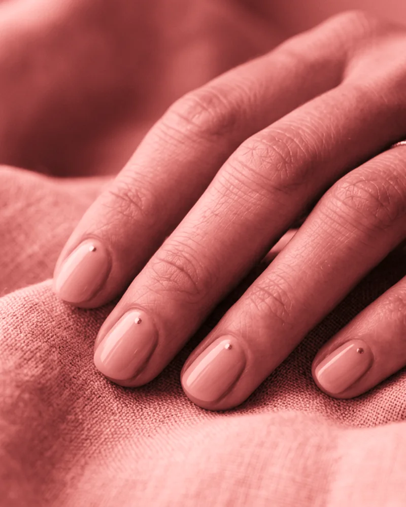 Burgundy Nails Style 18: Glazed Pearlescent Glow on short square nails