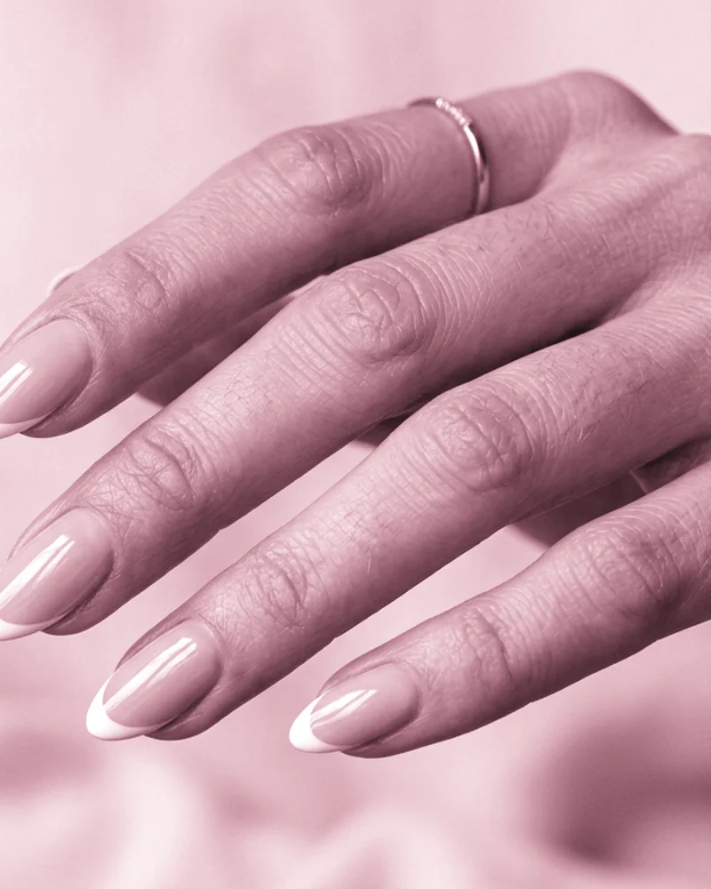 Pink French Tips Style 4: Fine Stippled Granite Wash