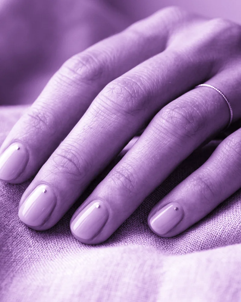 Purple Nails Style 15: Clean Contemporary Grid on stiletto nails