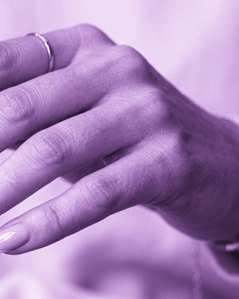 Purple Nails Style 17: Liquid Chrome Melting Tip on ballerina nails
