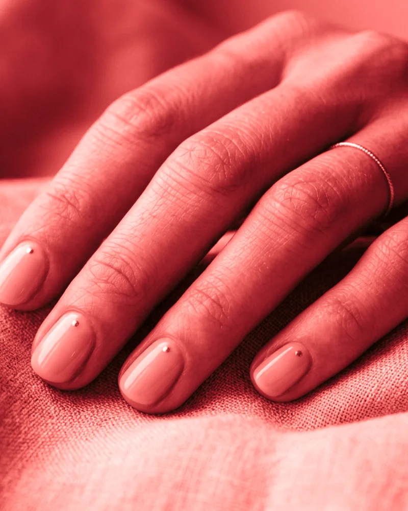 Red Nails Style 1: Minimalist Graphic Lines