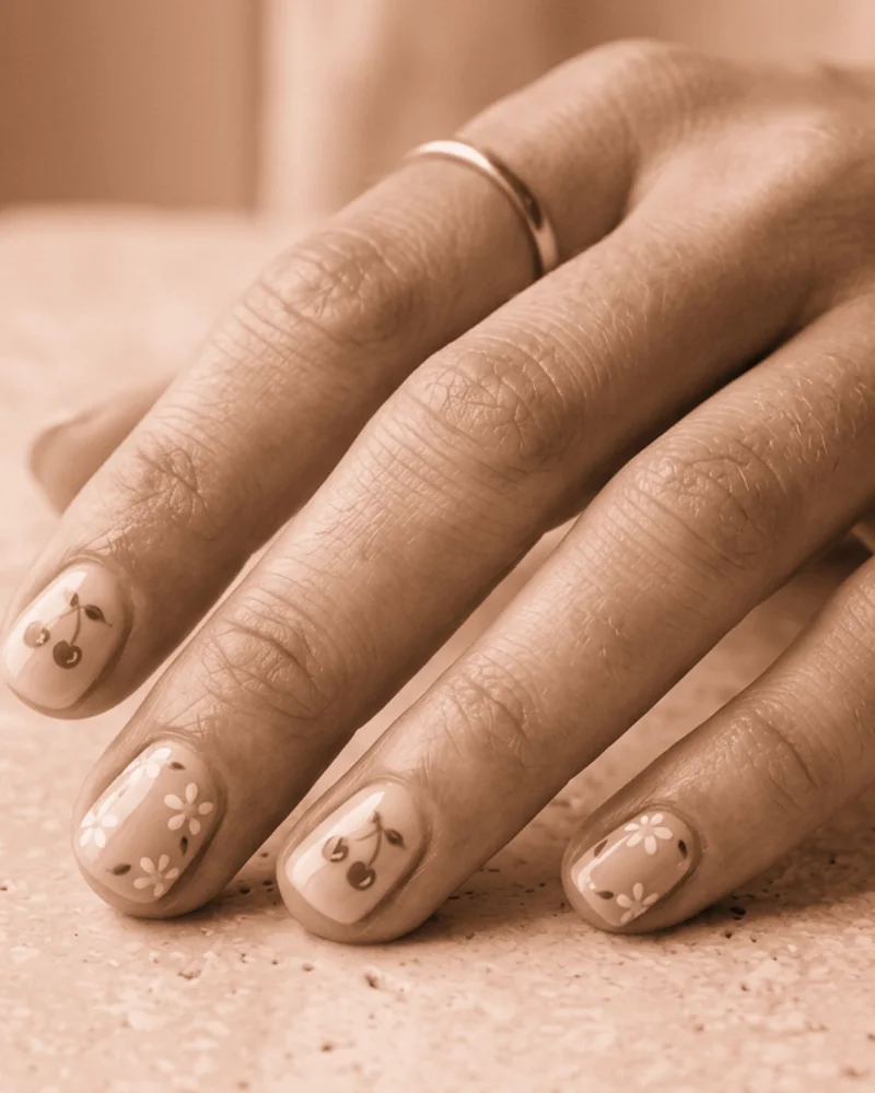 Thanksgiving Nails Style 16: Classic Elegance on oval nails